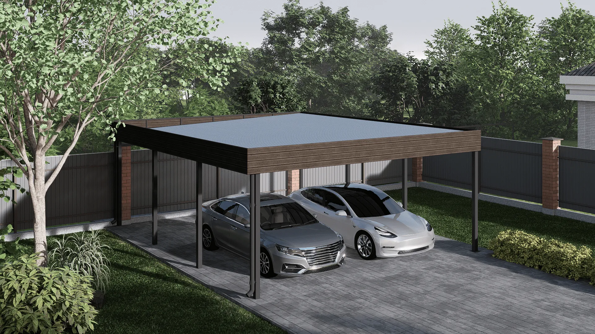 Как выбрать навес для автомобиля в стиле хай-тек