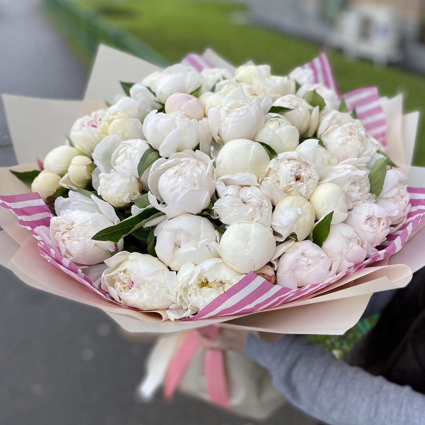 Букеты пионов для девушки