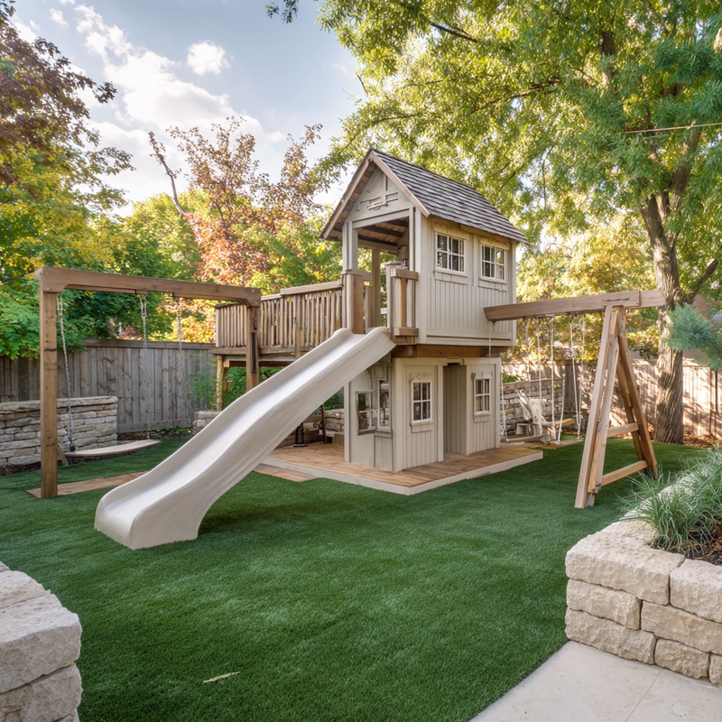 Идеи обустройства большой детской площадки: безопасность и функциональность